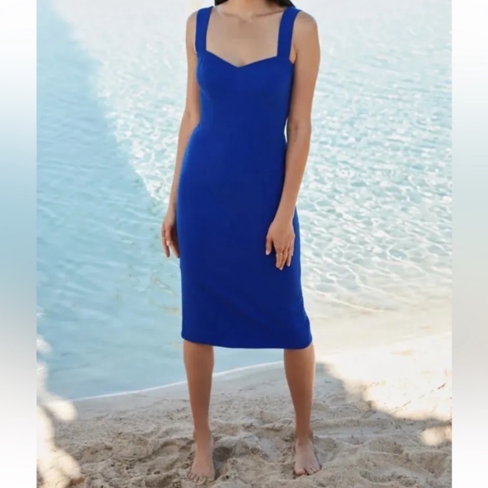 Dress The Population Nicole Cobalt Electric Blue Sheath Cocktail Dress S Small